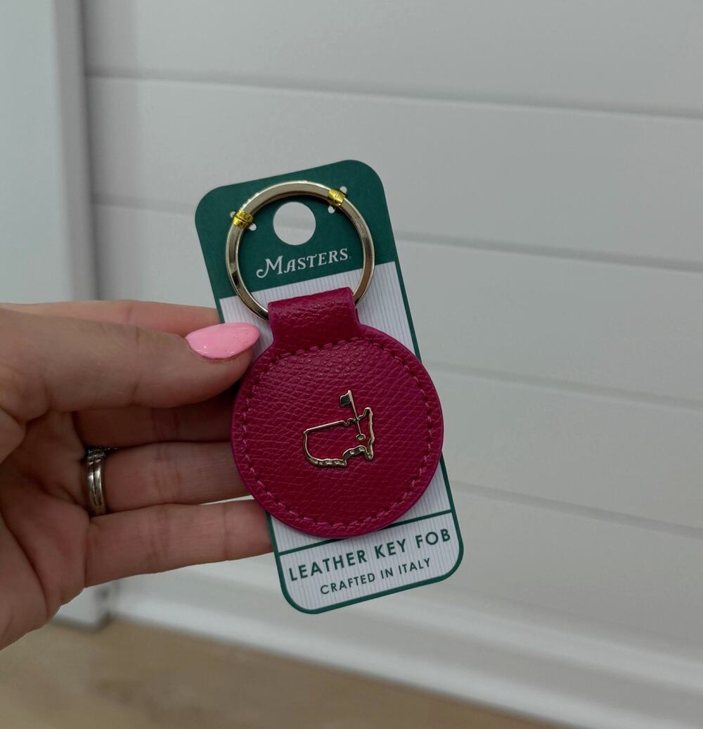 2026 Exclusive Augusta Masters Italian Pink Leather -Golf Fob Keychain